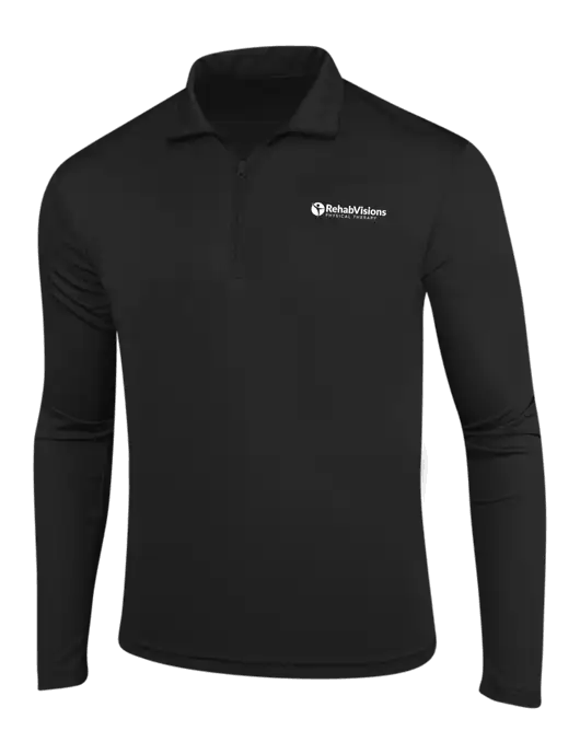 Black PosiCharge Competitor 1/4 Zip Pullover w/RV Physical Therapy Logo