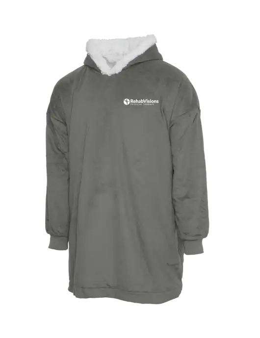 Wearable Lodge Medium Grey Blanket w/RV Physical Therapy Logo
