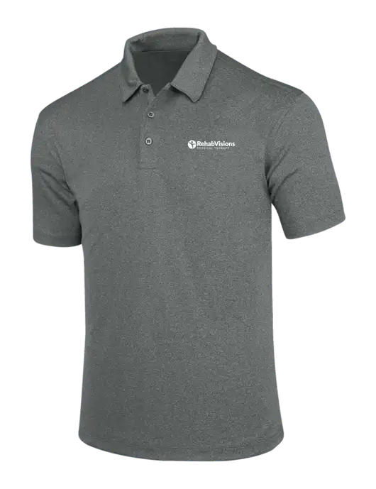 Charcoal Trace Heather Polo w/RV Physical Therapy Logo