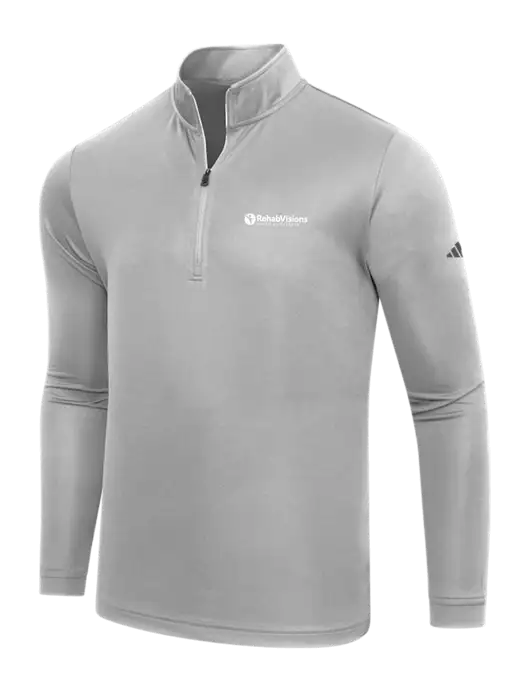 Adidas Medium Grey  Lightweight Quarter Zip Pullover w/RV Physical Therapy Logo