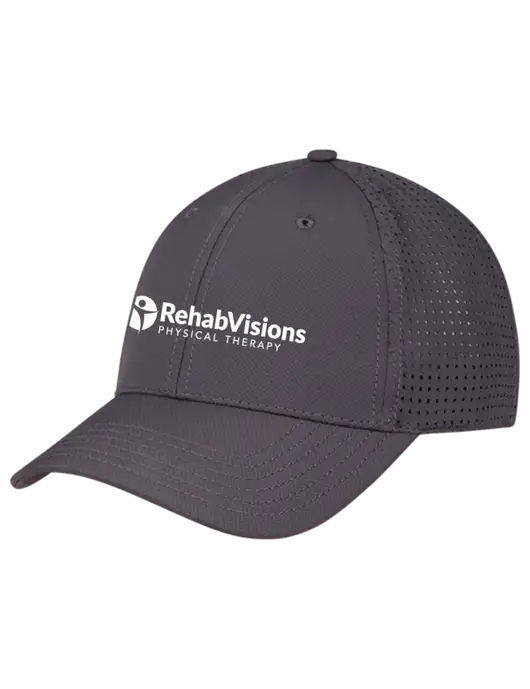 Charcoal Performance Stretchable Cap Hook & Loop w/RV Physical Therapy Logo