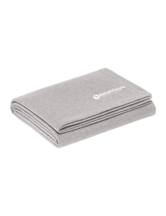 Recycled Light Heather Grey Blanket w/RV Physical Therapy Logo