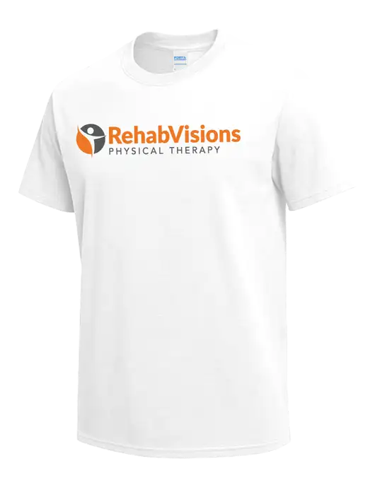White Heavyweight 6.1 oz T-Shirt w/RV Physical Therapy Logo