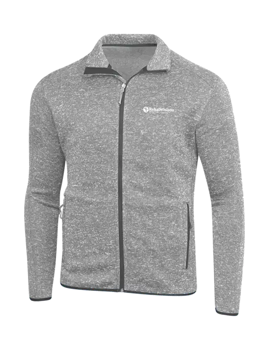 Grey Heather Sweater Fleece Jacket w/RV Physical Therapy Logo