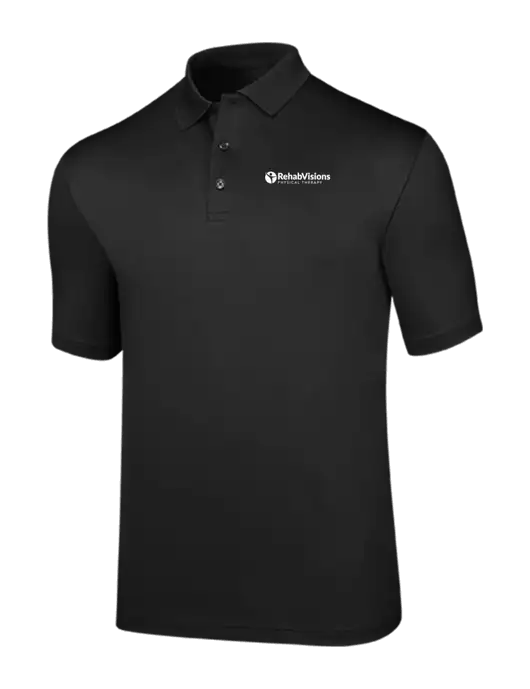 Callaway Opti-Dri Black Chev Polo w/RV Physical Therapy Logo