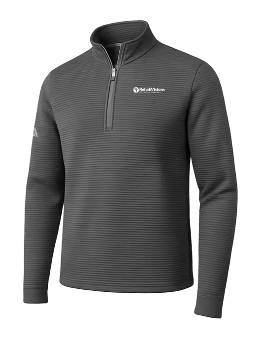 Adidas Medium Grey Spacer Quarter-Zip Pullover w/RV Physical Therapy Logo