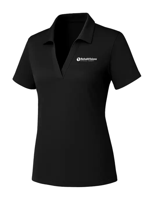 Womens Black PosiCharge RacerMesh Polo w/RV Physical Therapy Logo