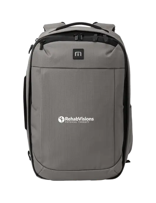TravisMathew Medium Grey Convertible Backpack w/RV Physical Therapy Logo