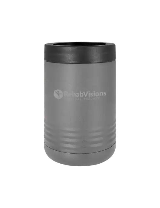 Polar Camel 12 oz Powder Coated Grey Vacuum Insulated Beverage Holder w/RV Physical Therapy Logo