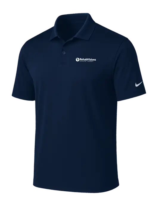 NIKE Navy Victory Solid Polo w/RV Physical Therapy Logo