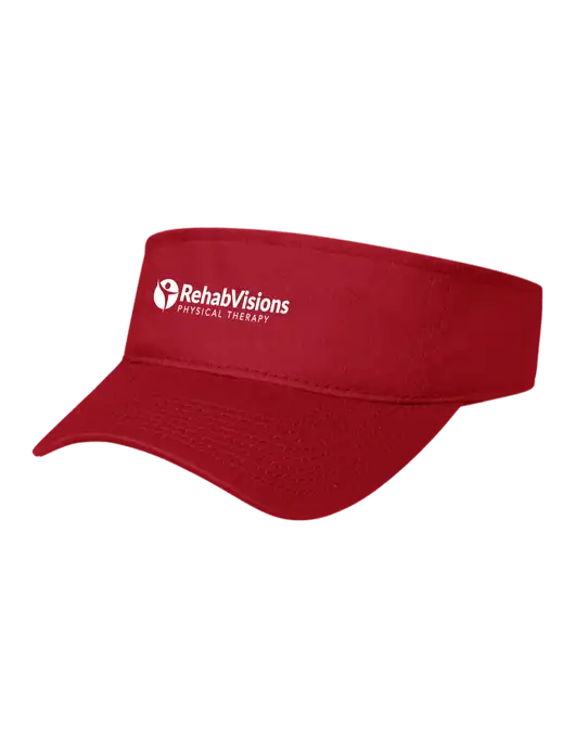 Red Cap Visor w/RV Physical Therapy Logo
