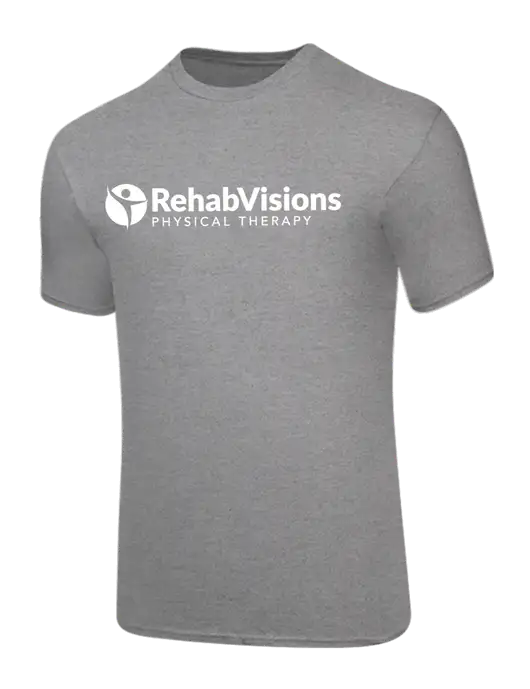Core Blend Medium Grey Heather T-Shirt w/RV Physical Therapy Logo