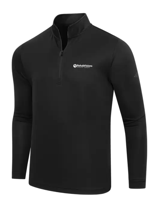 Adidas Black Lightweight Quarter Zip Pullover w/RV Physical Therapy Logo