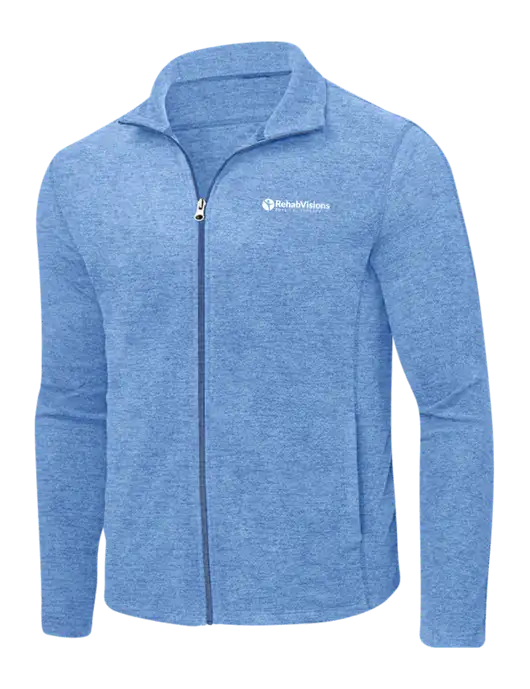 Light Royal Heather Microfleece Full-Zip Jacket w/RV Physical Therapy Logo