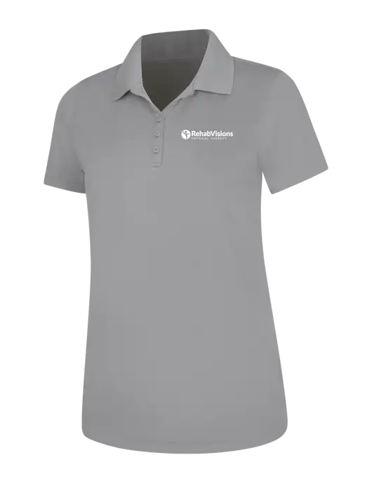 Light Grey Womens Dry Zone UV Mesh Polo w/RV Physical Therapy Logo
