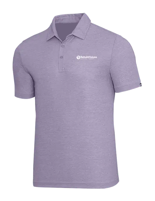TravisMathew Light Purple Heather Oceanside Polo w/RV Physical Therapy Logo