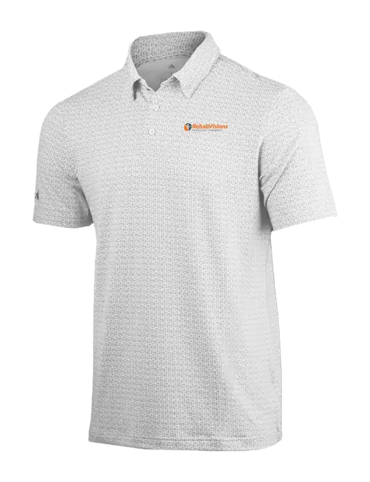Adidas White Printed Blend Polo w/RV Physical Therapy Logo