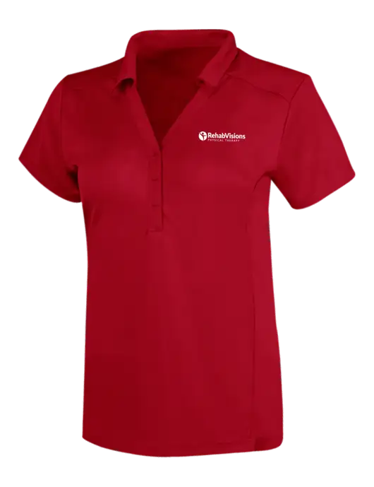OGIO Red Womens Framework Polo w/RV Physical Therapy Logo