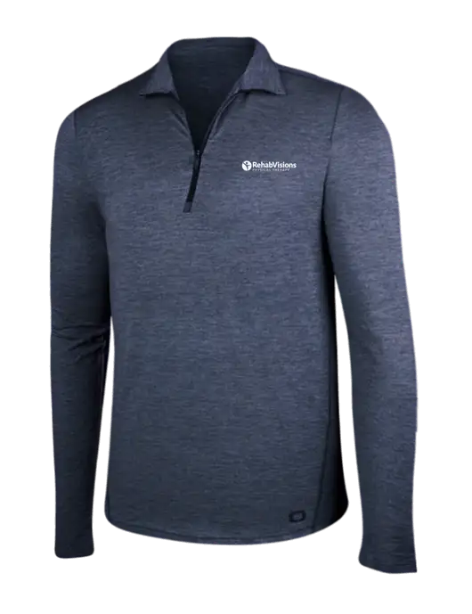 OGIO Blue Indigo Heather Endurance Force 1/4 Zip w/RV Physical Therapy Logo