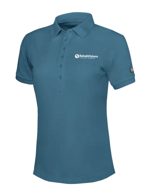 OGIO Womens Light Slate Blue Jewel Polo w/RV Physical Therapy Logo