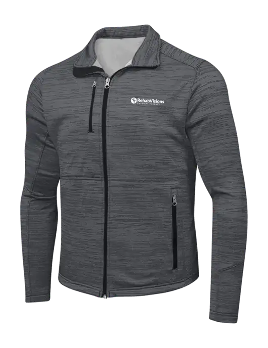 Dark Grey Digi Stripe Fleece Jacket w/RV Physical Therapy Logo