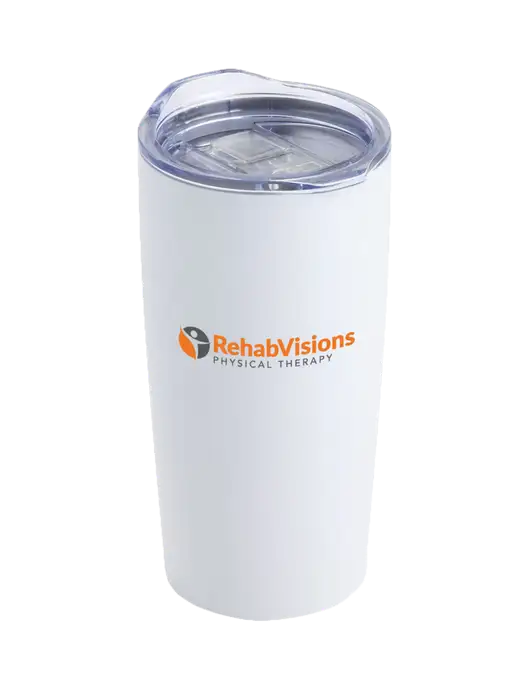 Society White 20 oz Insulated Tumbler w/RV Physical Therapy Logo