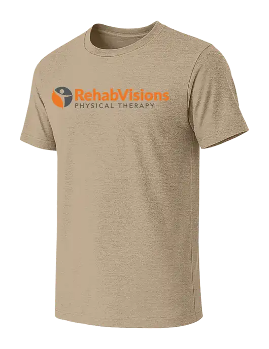 BELLA+CANVAS Heather Tan CVC Short Sleeve Tee w/RV Physical Therapy Logo