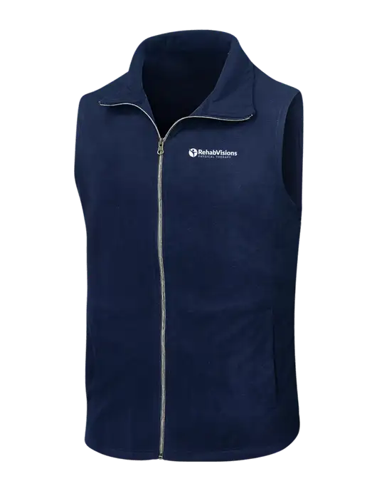 Navy Microfleece Vest w/RV Physical Therapy Logo