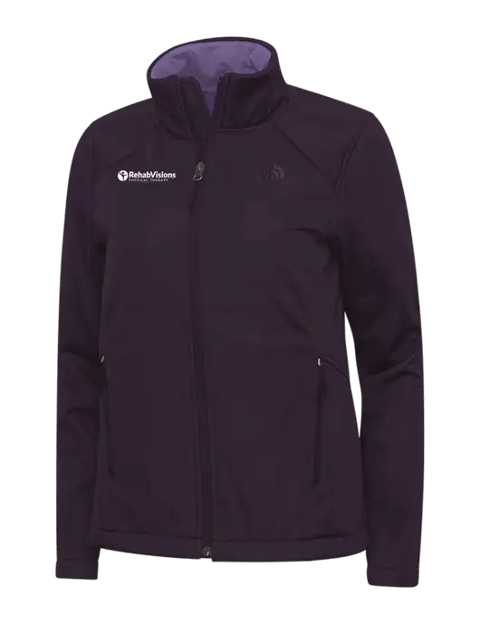North Face Light Plum Womens Ridgewall Soft Shell Jacket w/RV Physical Therapy Logo
