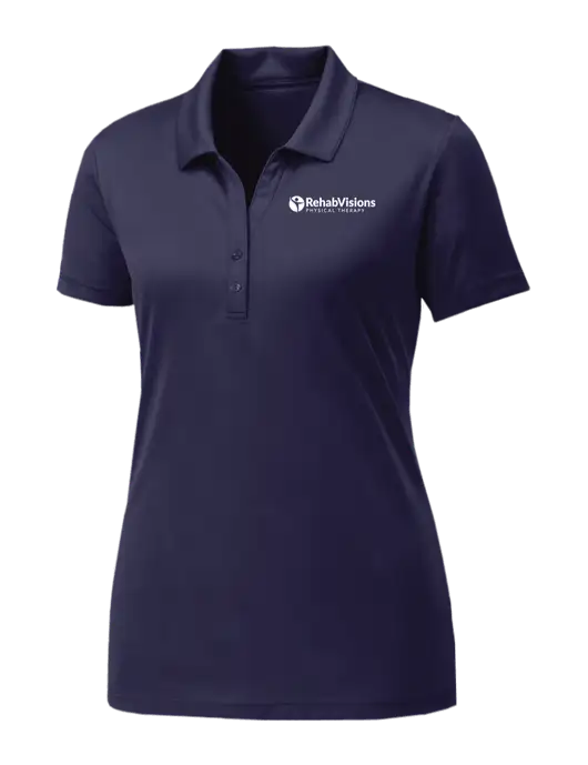 Womens Navy PosiCharge Competitor Polo w/RV Physical Therapy Logo