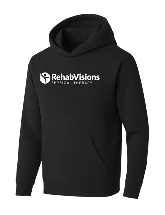 BELLA+CANVAS Black Sponge Fleece Pullover Hoodie w/RV Physical Therapy Logo