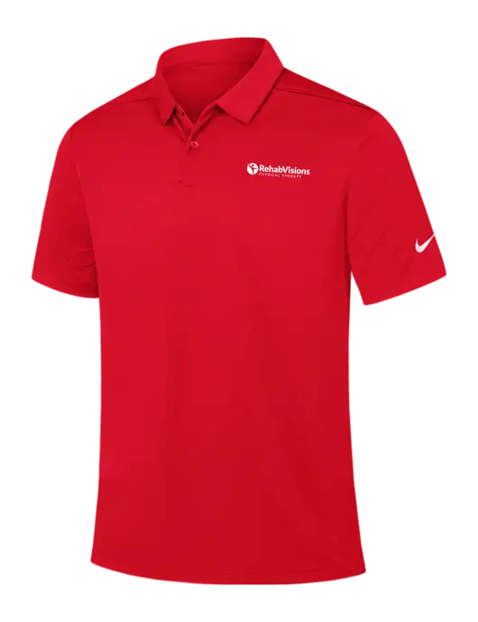 Nike Red Dry Essential Solid Polo w/RV Physical Therapy Logo