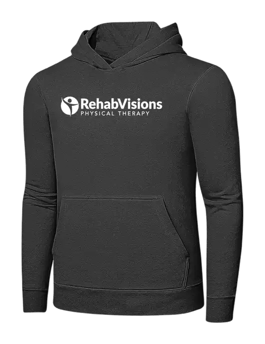 Charcoal 7.8 oz Ring Spun Hooded Sweatshirt w/RV Physical Therapy Logo