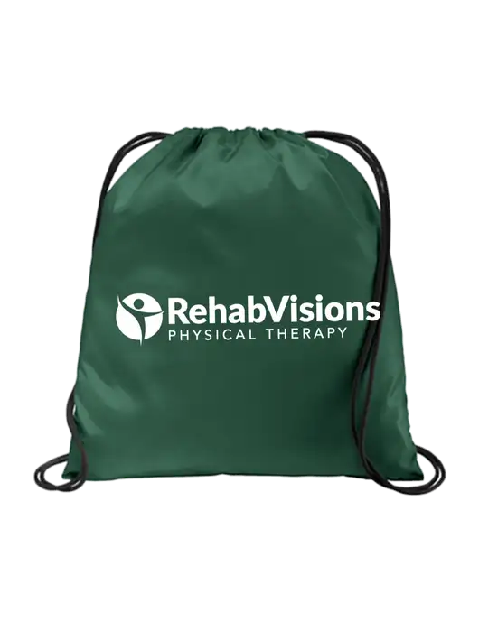 Drawstring Dark Green Cinch Pack w/RV Physical Therapy Logo