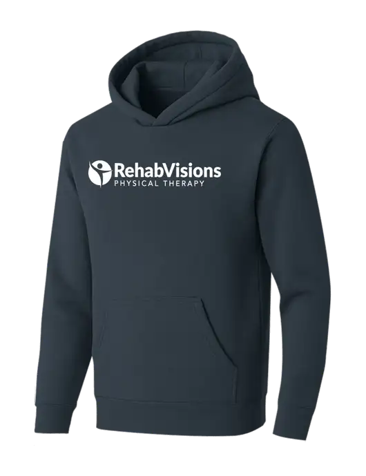 BELLA+CANVAS Dark Grey Sponge Fleece Pullover Hoodie w/RV Physical Therapy Logo