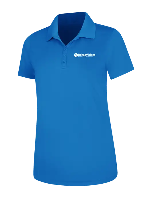 Light Royal Blue Womens Dry Zone UV Mesh Polo w/RV Physical Therapy Logo