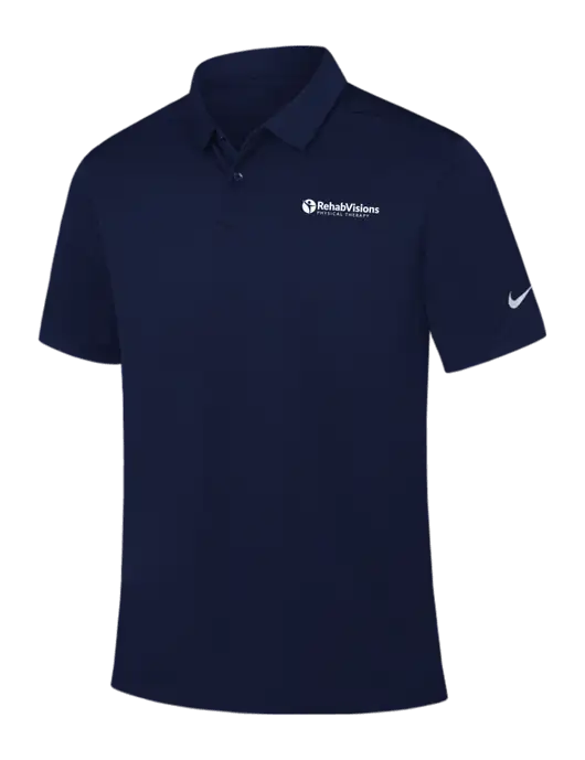 Nike Navy Dry Essential Solid Polo w/RV Physical Therapy Logo