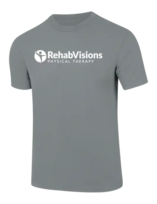 Comfort Colors 6.1 oz Medium Grey Heavyweight Ring Spun T-Shirt w/RV Physical Therapy Logo