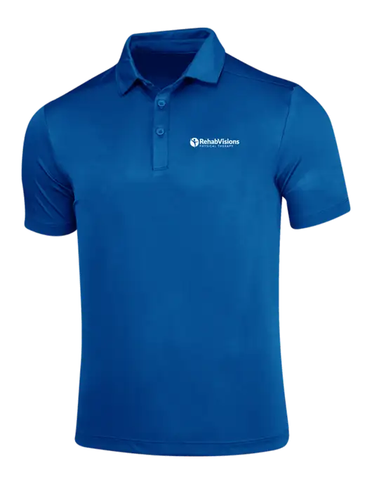 True Royal Posi-UV Pro Polo w/RV Physical Therapy Logo