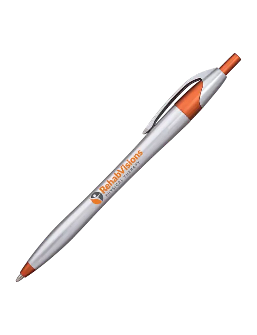 Novella Orange/Chrome Bright Pen - Blue Ink w/RV Physical Therapy Logo