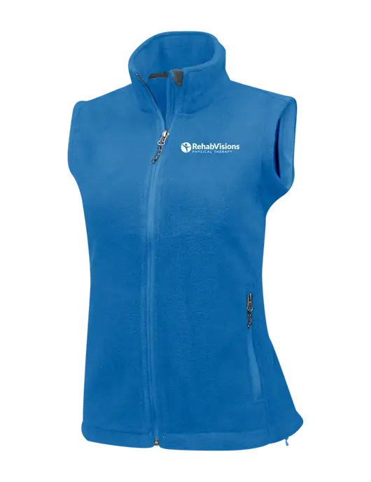 Royal Womens Fleece Vest w/RV Physical Therapy Logo