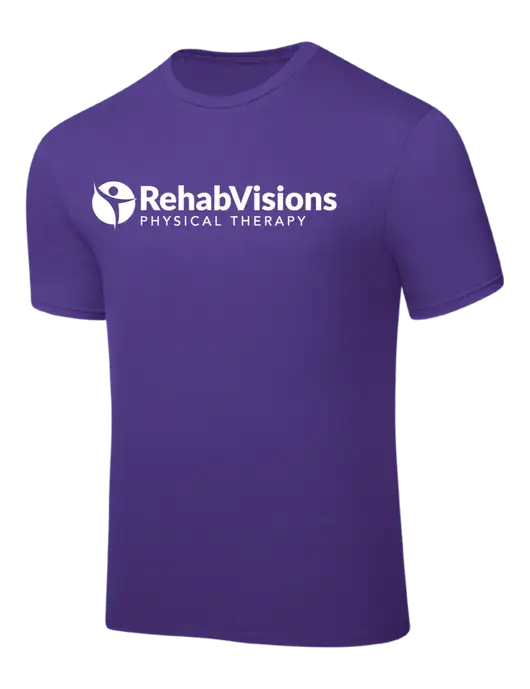 Purple PosiCharge Competitor Tee w/RV Physical Therapy Logo