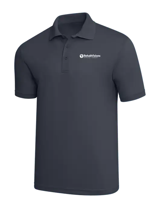 Dark Grey PosiCharge RacerMesh Polo w/RV Physical Therapy Logo
