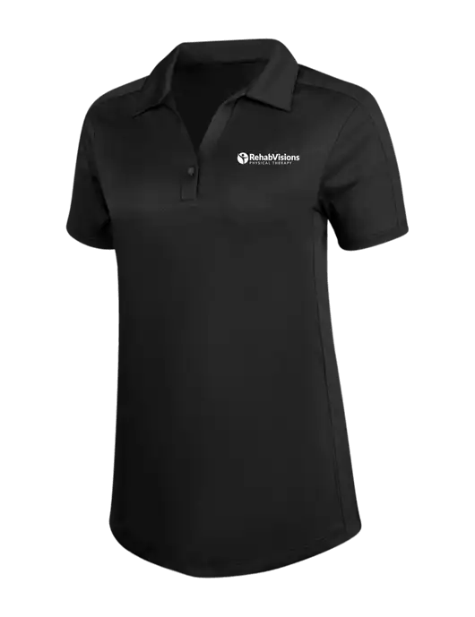Womens Black Diamond Jacquard Polo w/RV Physical Therapy Logo