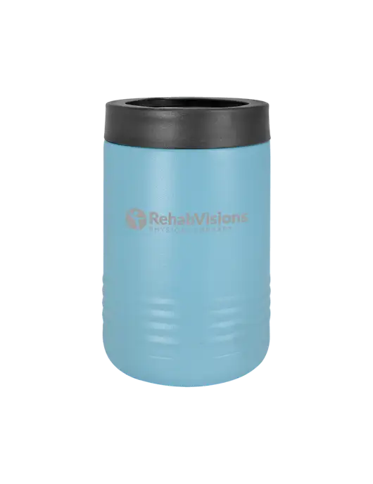 Polar Camel 12 oz Powder Coated Light Blue Vacuum Insulated Beverage Holder w/RV Physical Therapy Logo