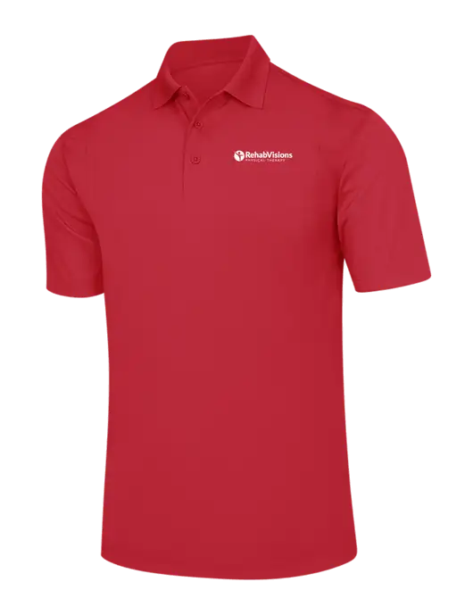 Red Micropique Sport-Wick Polo w/RV Physical Therapy Logo
