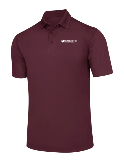 Maroon Micropique Sport-Wick Polo w/RV Physical Therapy Logo