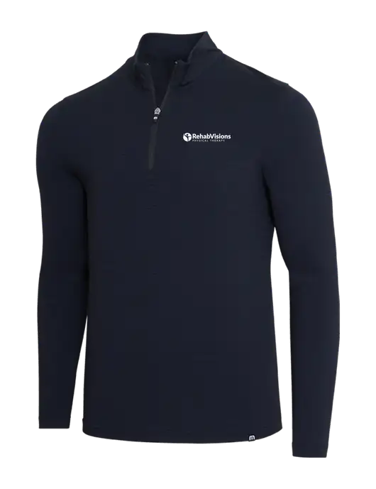 TravisMathew Black Crestview 1/4 Zip w/RV Physical Therapy Logo