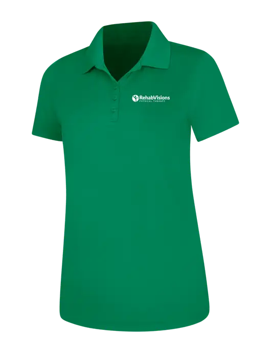 Kelly Green Womens Dry Zone UV Mesh Polo w/RV Physical Therapy Logo