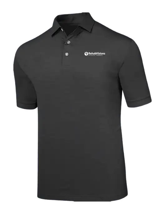 Callaway Black Fashion Tonal Polo w/RV Physical Therapy Logo
